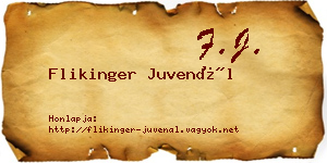 Flikinger Juvenál névjegykártya